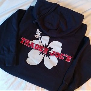 Navy Trader Joe’s pullover hibiscus hoodie